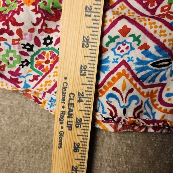 Lauren Ralph Lauren Womens Medium Cotton Paisley Boho Button Up Shirt Multi - Picture 7 of 9